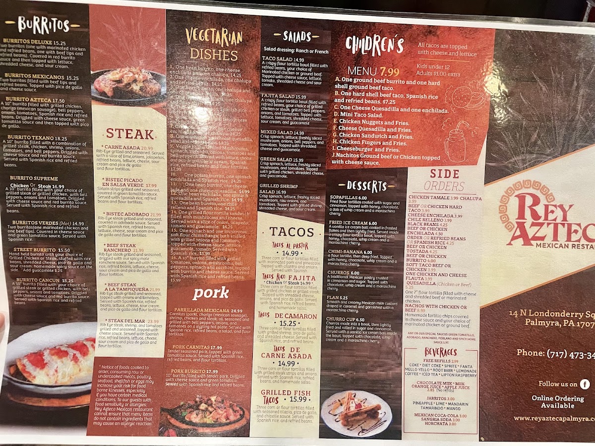 Rey Azteca Mexican Restaurant Palmyra Menu-4