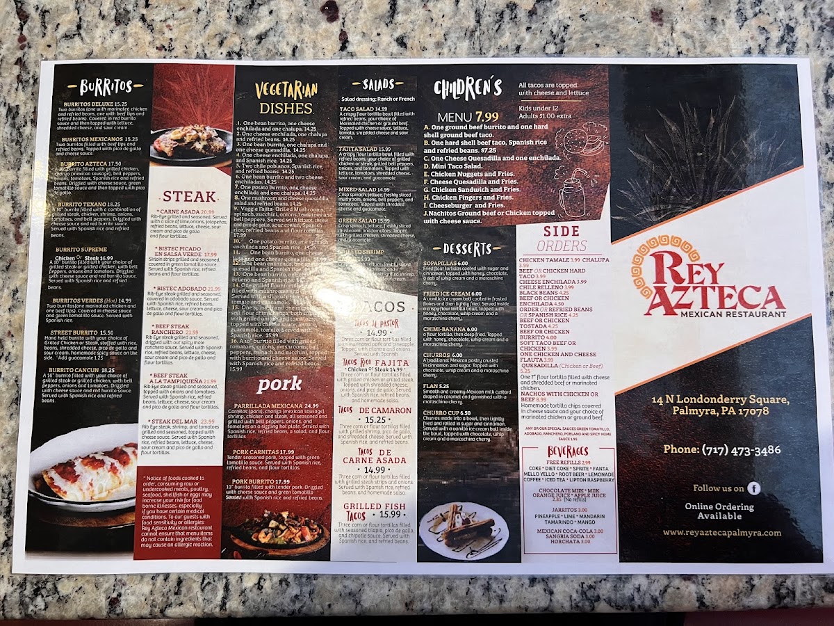 Rey Azteca Mexican Restaurant Palmyra Menu-7